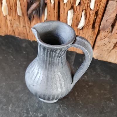 Jarra agua mini cerámica negra, Artesanía de Asturias