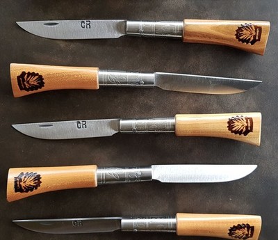 Navaja decorada quemada vitola grabada