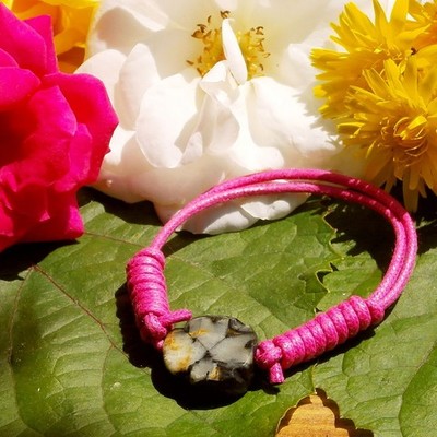 Pulsera con Quiastolita, rosa.